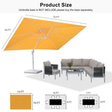 PURPLE LEAF Morden White Outdoor Umbrella Premium Aluminum Patio Cantilever Pool Sun Umbrellas