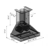 ZLINE 36" Wooden Wall Range Hood, CFM Motor, 365YY-36