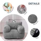 MAXYOYO Kids Bean Bag Chair, Corduroy Bean Bag Couch with Armrests for Children's Room (Grey)