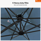 PURPLE LEAF SUNBRELLA Cantilever Umbrella Grey Aluminum Patio Umbrella