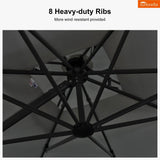 PURPLE LEAF SUNBRELLA Cantilever Umbrella Grey Aluminum Patio Umbrella