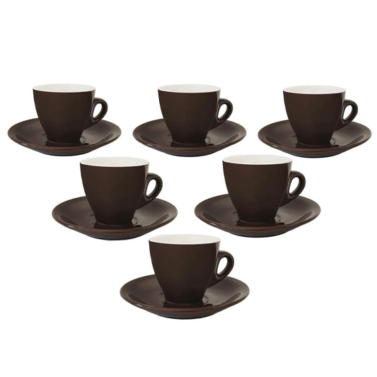 Lorren Home Porcelain Espresso Cups & Saucers, Set of 6