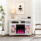 47''farmhouse Tv Stand Tv Console with 18'' Fireplace Insert
