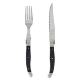 Laguiole Faux Onyx Steak Knife & Fork Set, 8pc