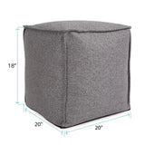 Square Pouf Panama Stone