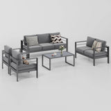 5 Pieces Aluminum Patio Furniture Set, Grey