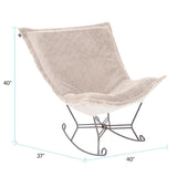 Scroll Puff Rocker Angora Natural