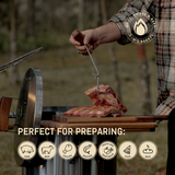 3-in-1 Stainless Steel Smoker Barrel Grill  Premium– Portable Charcoal BBQ with Thermometer, Outdoor Cooking Smoker for Camping, Backyard & Home BBQ INGRILL
