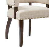 [Set of 2] Multi-Hued Armed Dining Chair, Cream *