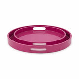 Saint Tropez Round Tray Set of 2 - Fuchsia