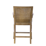 Farmhouse Armed Cane Back Counter Stool Barstool