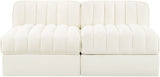 Rummi - Velvet Performance Fabric Upholstered 2 Piece Modular Armless Loveseat