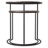 Copper Metal Round Nesting Table Set