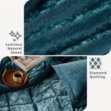 Crushed Velvet 4-Piece Comforter or Duvet Cover Set, Teal