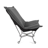 Scroll Puff Chair Titanium- Barbet Charcoal/Black