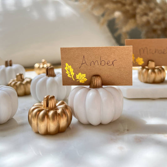 White Pumpkin Place Card Holders Set of 6