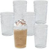 Vintage Textured Clear Drinking Glasses Set of 6