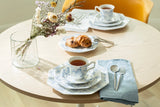 Blue Rose Octagonal Porcelain Cup & Saucer, 6oz
