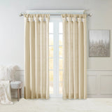 Twist Tab Silky Window Curtain with Blackout, Champagne