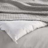 Waffle Weave Textured All Season Comforter Set, Light Grey