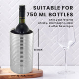 Double Wall Ribbed Stainless Steel Wine Cooler