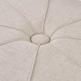 Oval Oversized Ottoman with Tufted Center, Cream *