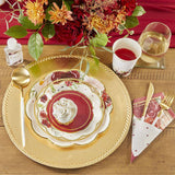Burgundy Blush Floral Paper Plates Set of 16