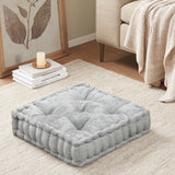 Square Large Pillow Seating Floor Cushion, Grey