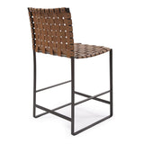Irving Woven Leather Counter Stool