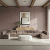 Rummi - Armless Velvet Performance Fabric Upholstered 9 Piece Modular Sectional