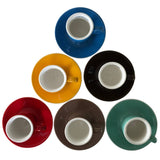 Cafes Richard Colored Espresso Cup & Saucer Set of 6