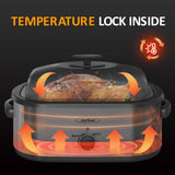 24 Qt Electric Roaster Oven with Self-Basting Lid