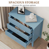 Fluted 3 Drawer Dresser with Painted Surface