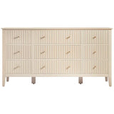 Wholesale Fluted 9-Drawer Black Wood Dresser