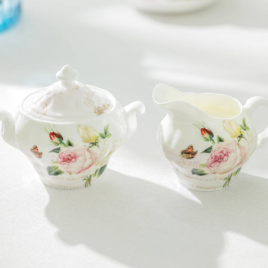 Gracie Liz's Rose Garden Sugar & Creamer Set