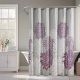 Dandelion Floral Shower Curtain, Purple