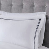 Cotton Sateen Luxury Comforter/Duvet Cover Set, Navy/White