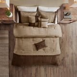 Lodge Cabin Microsuede 7-Piece Comforter Set, Brown