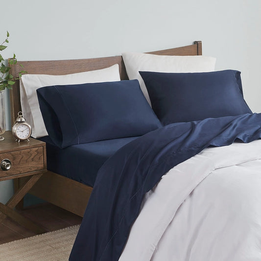 600TC Pima Cotton Sheet Set, Navy Blue
