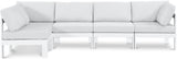 Nizuc - Outdoor Patio 5 Piece Modular Sectional With White Frame
