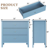Fluted 3 Drawer Dresser with Painted Surface