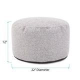 Round Foot Pouf Panama Stone