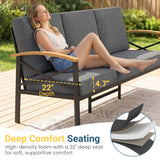 4-Piece Outdoor Conversation Set Patio Chairs with Cushions