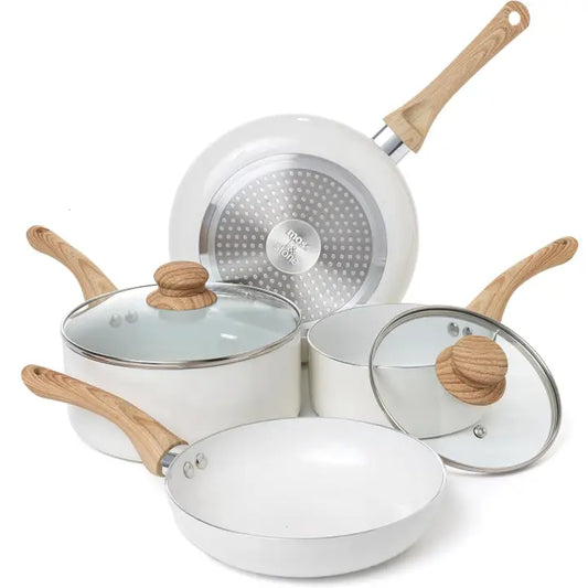Moss & Stone 6-Piece Nonstick Cookware Set Burgundy
