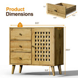 Wholesale Storage Cabinet with a Basket Weave Wooden Door & 3 Drawers