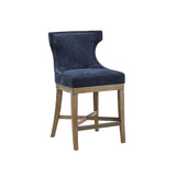 Curved Back Swivel Counter Stool Barstool, Navy Blue *