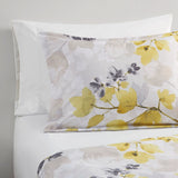 Modern Leaves Comforter Set with Bed Sheets, Yellow