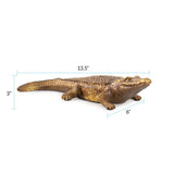 Antiqued Gold Crocodile Sculpture