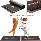 2-Piece Outdoor PVC Door Mat Set 23x16 Grey Brown