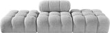 Ames - 3 Piece Boucle Upholstered Modular Sofa With 2 Backless Seats